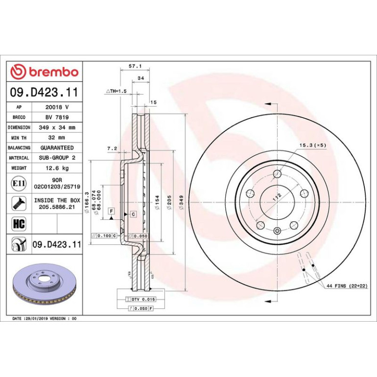 Bremsscheibe VA 09.D423.11 Bremsscheibe VA 09.D423.11