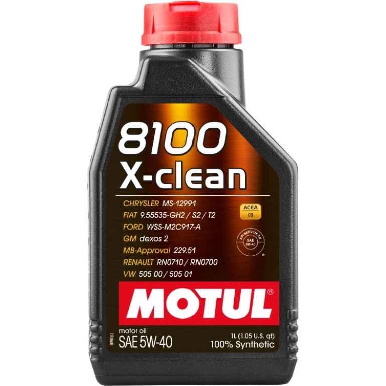 Motul 8100 X-Clean Motoröl 5W-40 C3 1 Liter 102786 Motul 8100 X-Clean Motoröl 5W-40 C3 1 Liter 102786