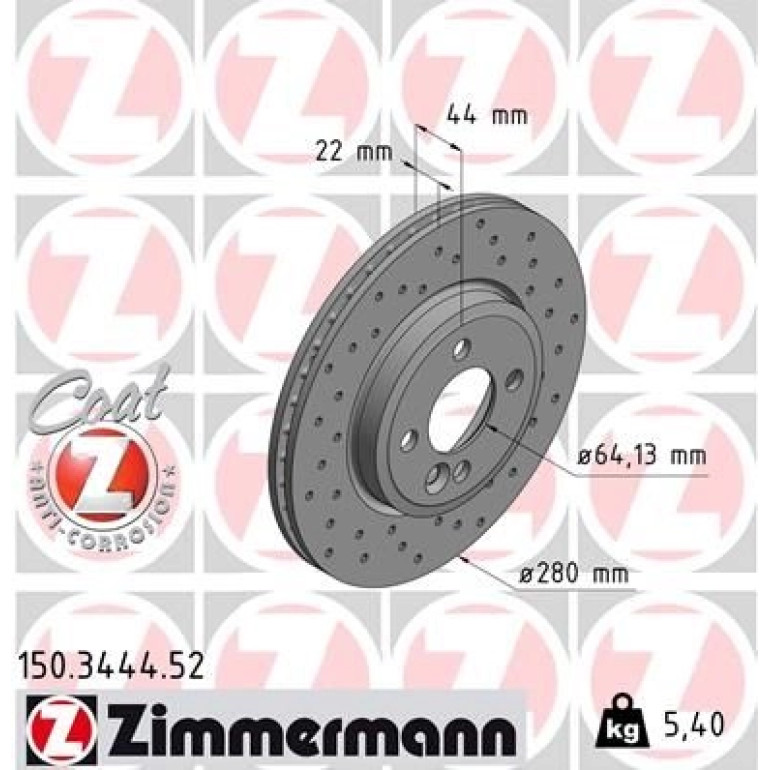 22 481 001 Sport Bremsscheibe VA Sport 150.3444.52 22 481 001 Sport Bremsscheibe VA Sport 150.3444.52