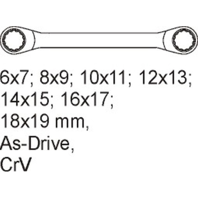 Doppelringschlüssel Gekr÷Pft 7-Tlg. 6-19mm In Schubladeneinl YT-5533 Doppelringschlüssel Gekr÷Pft 7-Tlg. 6-19mm In Schubladeneinl YT-5533