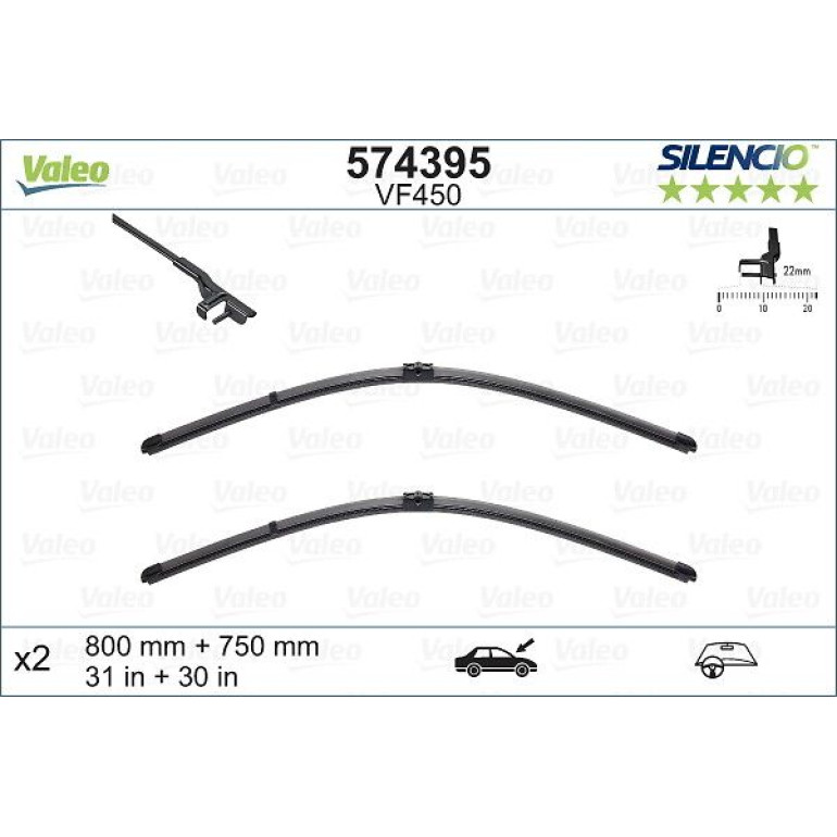 VM450 VALEO Silencio X.TRM Wischer 574395 VM450 VALEO Silencio X.TRM Wischer 574395