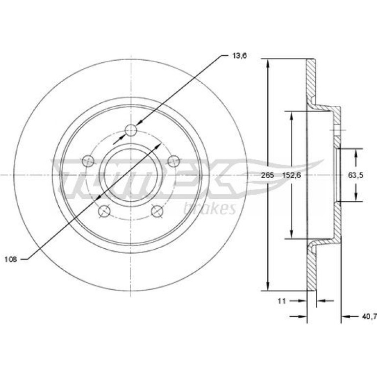 TOMEX brakes Bremsscheibe TX 71-94 TOMEX brakes Bremsscheibe TX 71-94