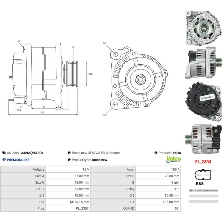 AS-PL Generator A3264(VALEO) AS-PL Generator A3264(VALEO)