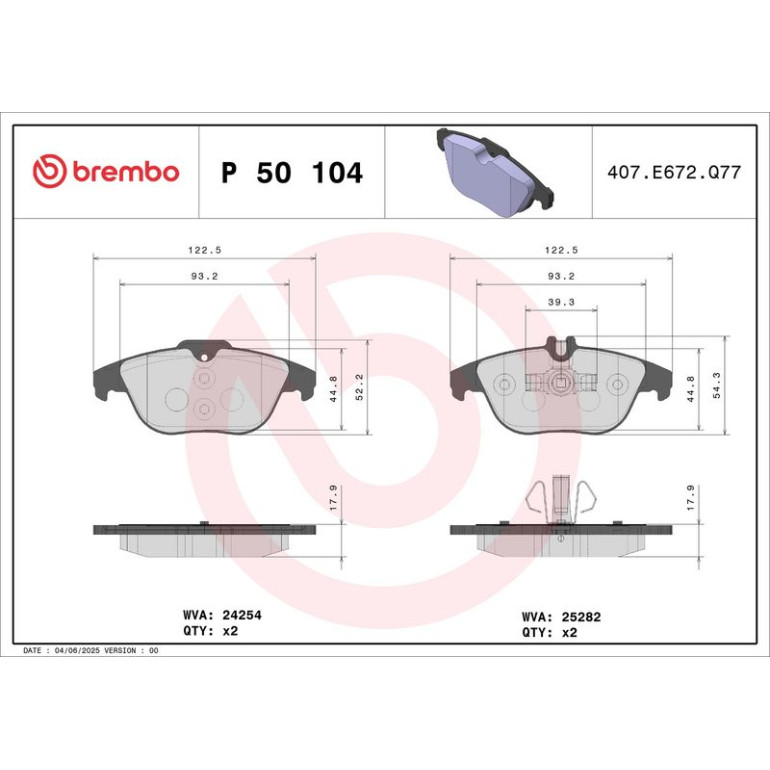 BREMBO Bremsklötze HA P 50 104 BREMBO Bremsklötze HA P 50 104