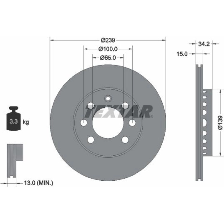 Bremsscheibe Vw P. A2 1.2Tdi 92106403 Bremsscheibe Vw P. A2 1.2Tdi 92106403