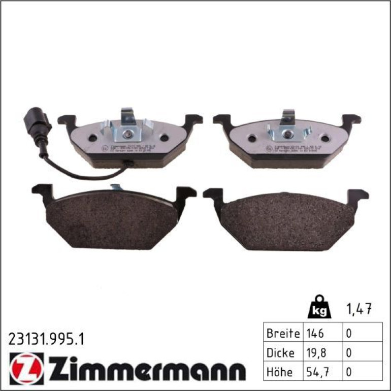 ZIMMERMANN Bremsbeläge 23131.995.1 ZIMMERMANN Bremsbeläge 23131.995.1