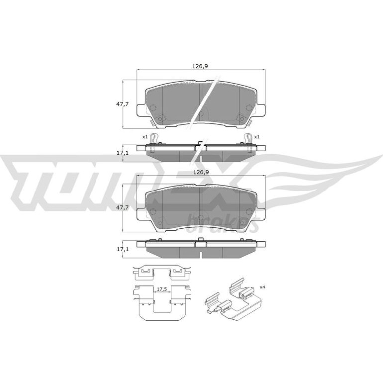 TOMEX brakes Bremsbelagsatz, Scheibenbremse TX 18-97 TOMEX brakes Bremsbelagsatz, Scheibenbremse TX 18-97
