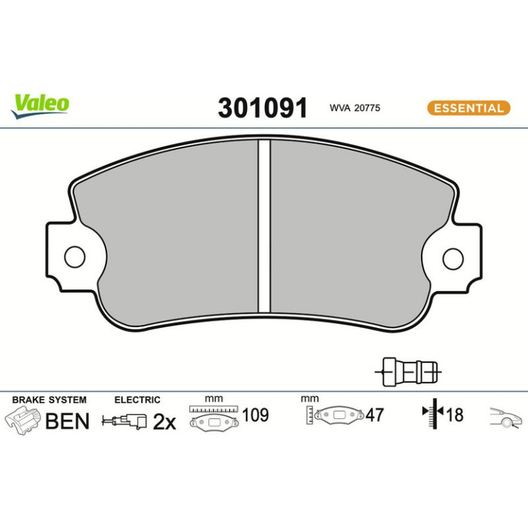 VALEO Bremsbeläge 301091 VALEO Bremsbeläge 301091