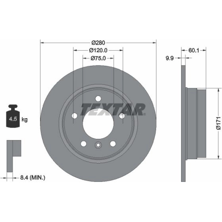 Bremsscheibe Bmw T. E36 90-/E46 Unbelüftet 92055703 Bremsscheibe Bmw T. E36 90-/E46 Unbelüftet 92055703