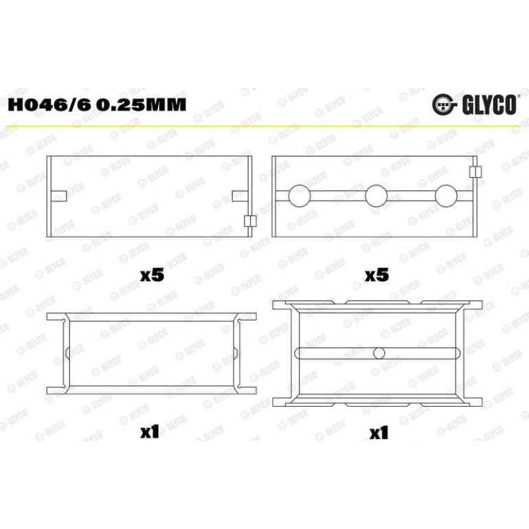 GLYCO Kurbelwellenlager H046/6 0.25mm GLYCO Kurbelwellenlager H046/6 0.25mm