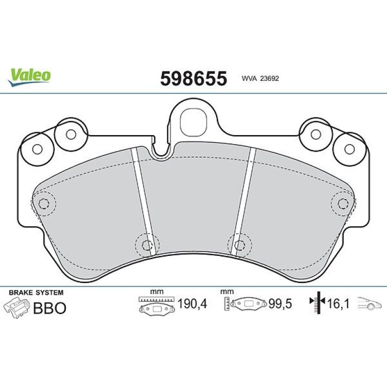 VALEO Bremsbeläge 598655 VALEO Bremsbeläge 598655