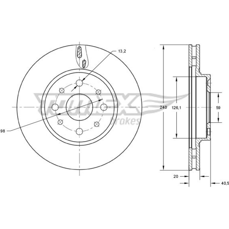 TOMEX brakes Bremsscheibe TX 73-73 TOMEX brakes Bremsscheibe TX 73-73