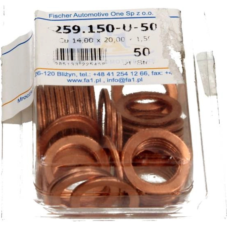 Kupferscheiben 14X20X1,5mm 50St 259.150-U-50 Kupferscheiben 14X20X1,5mm 50St 259.150-U-50