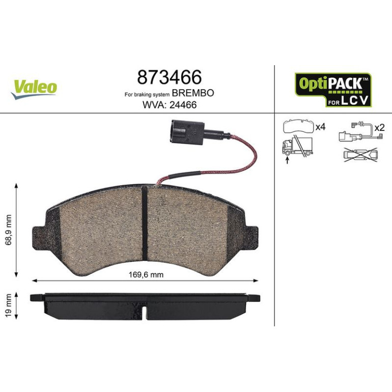 VALEO Bremsbeläge 873466 VALEO Bremsbeläge 873466