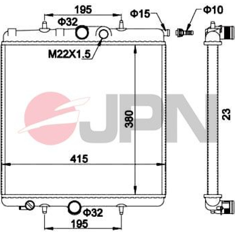 JPN Kühler, Motorkühlung 60C9040-JPN JPN Kühler, Motorkühlung 60C9040-JPN
