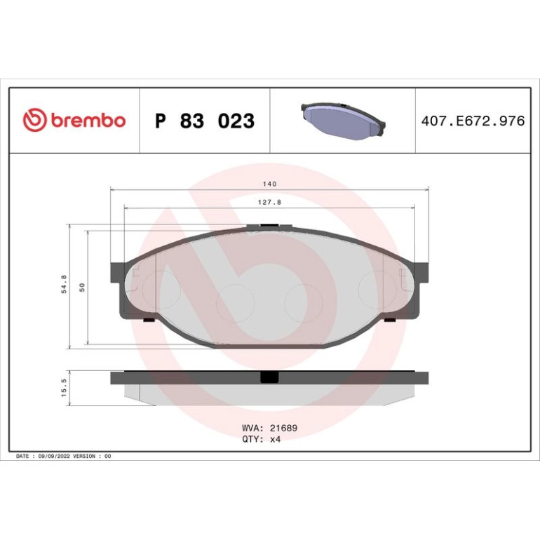 BREMBO Bremsklötze VA P 83 023 BREMBO Bremsklötze VA P 83 023