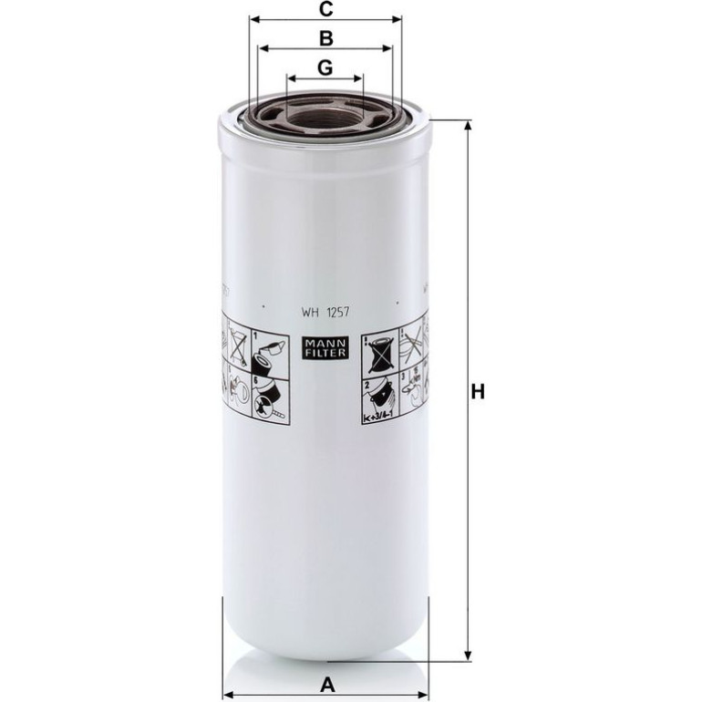 Mann & Hummel Hydraulikfilter Industrie WH 1257 Mann & Hummel Hydraulikfilter Industrie WH 1257
