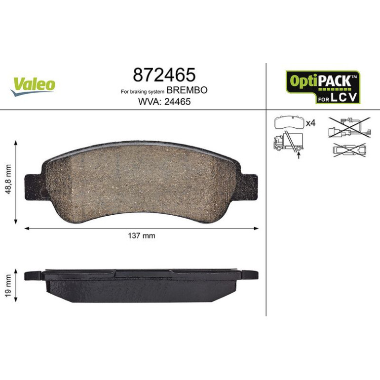 VALEO Bremsbeläge 872465 VALEO Bremsbeläge 872465