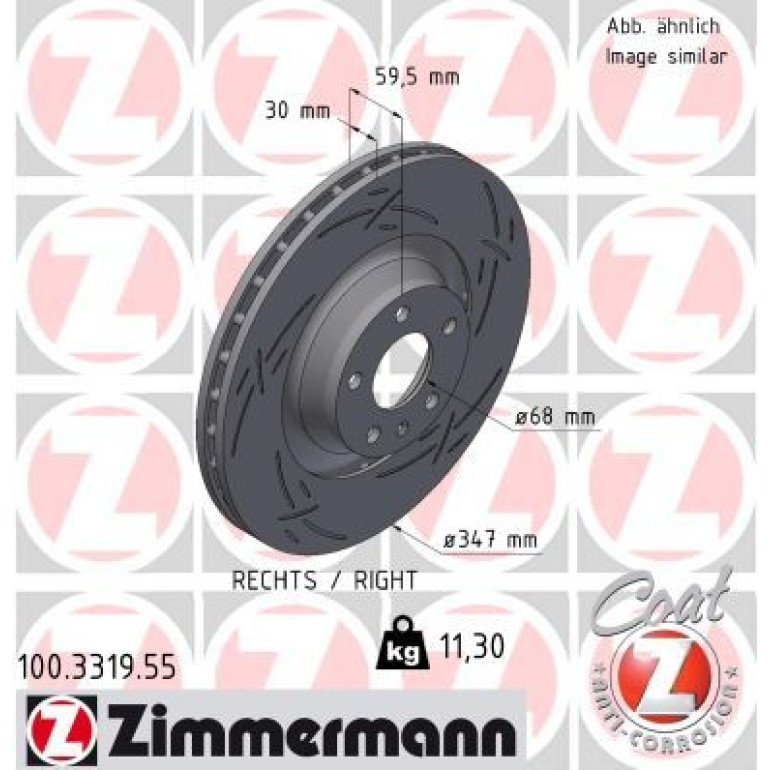 ZIMMERMANN Bremsscheibe 100.3319.55 ZIMMERMANN Bremsscheibe 100.3319.55