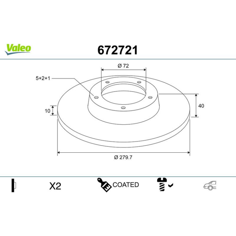 VALEO Bremsscheibe 672721 VALEO Bremsscheibe 672721