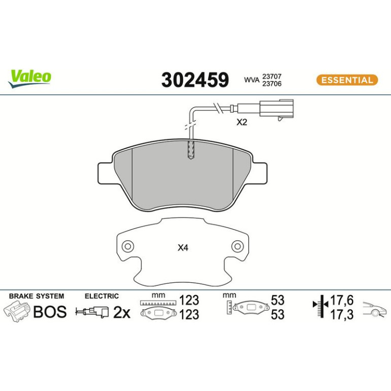 VALEO Bremsbeläge 302459