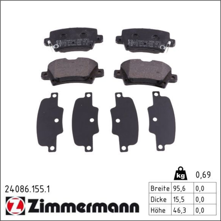 ZIMMERMANN Bremsbeläge 24086.155.1 ZIMMERMANN Bremsbeläge 24086.155.1