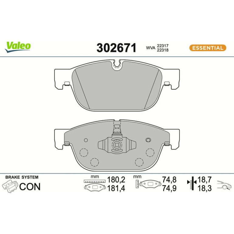 VALEO Bremsbeläge 302671 VALEO Bremsbeläge 302671