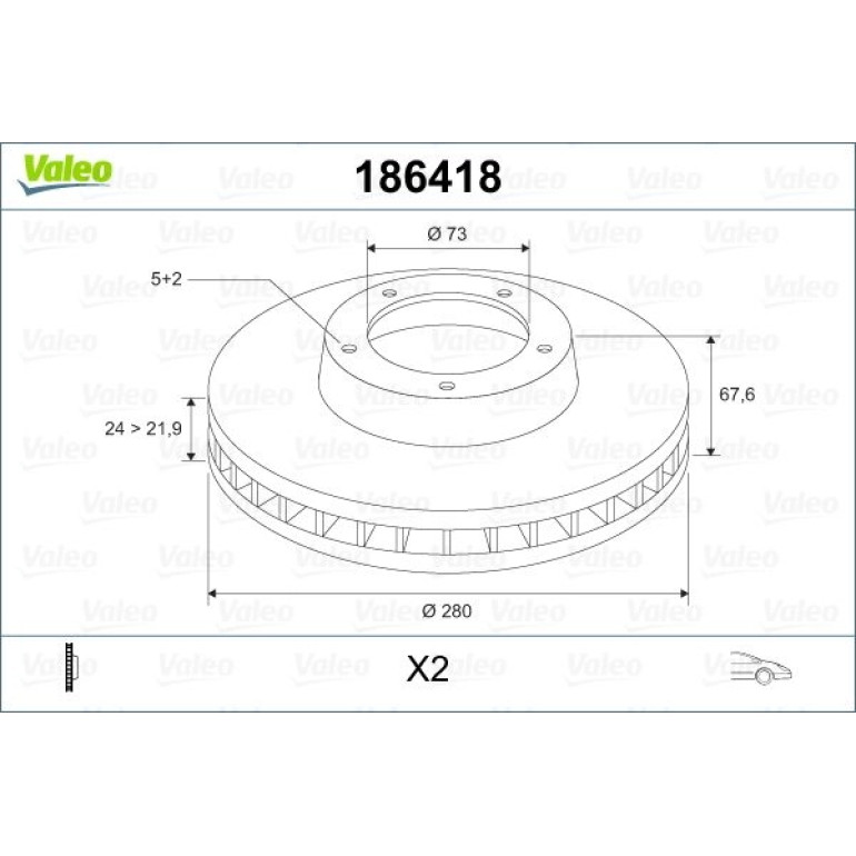 VALEO Bremsscheibe 186418 VALEO Bremsscheibe 186418