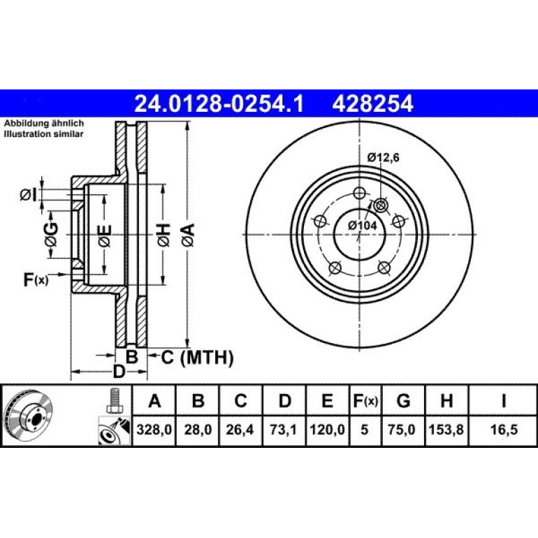 Bremsscheibe Bmw P. X3/X4 1.6-3.0 11 24.0128-0254.1 Bremsscheibe Bmw P. X3/X4 1.6-3.0 11 24.0128-0254.1