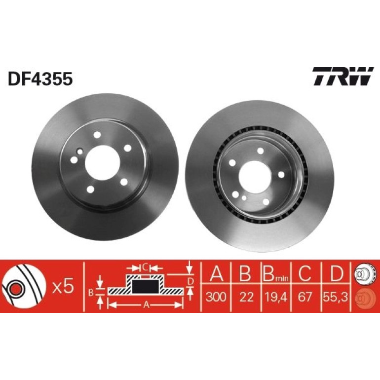 Bremsscheibe Db T. W202 97-10 DF4355 Bremsscheibe Db T. W202 97-10 DF4355