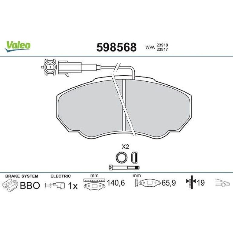 VALEO Bremsbeläge 598568 VALEO Bremsbeläge 598568