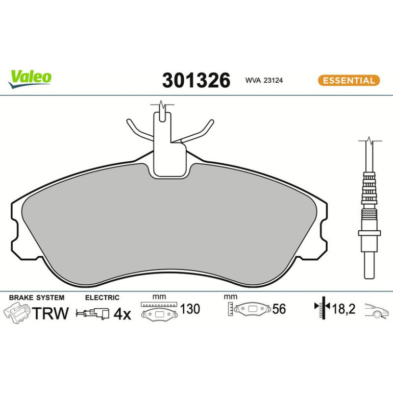 VALEO Bremsbeläge 301326 VALEO Bremsbeläge 301326