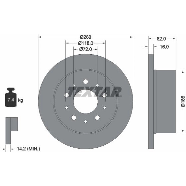 TEXTAR Bremsscheibe 92116100 TEXTAR Bremsscheibe 92116100