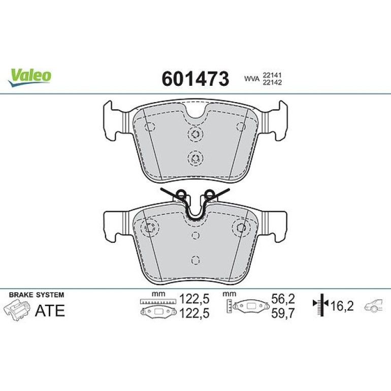 VALEO Bremsbeläge 601473 VALEO Bremsbeläge 601473