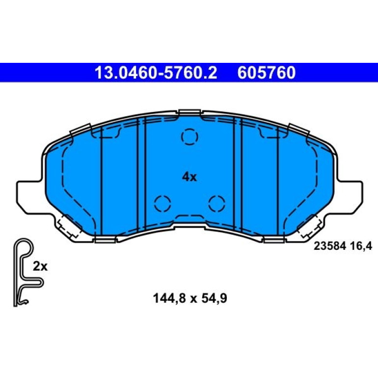 Bremsbelagsatz Mitsubishi P. Asx/Lancer/Outlander 03 13.0460-5760.2 Bremsbelagsatz Mitsubishi P. Asx/Lancer/Outlander 03 13.0460-5760.2
