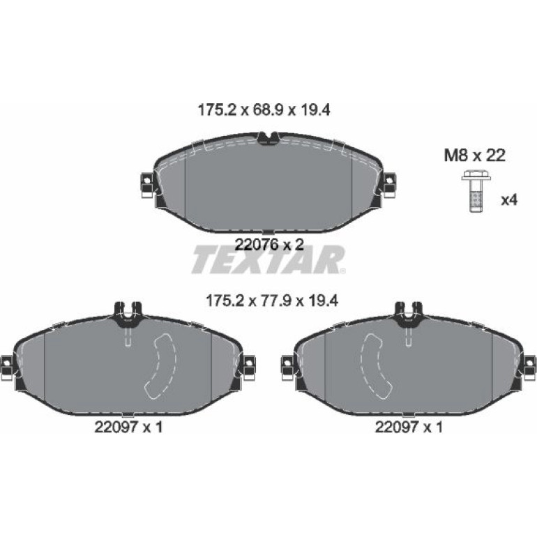Bremsbelagsatz Db P. W205/W213 2.0-2.2 14 2207601 Bremsbelagsatz Db P. W205/W213 2.0-2.2 14 2207601