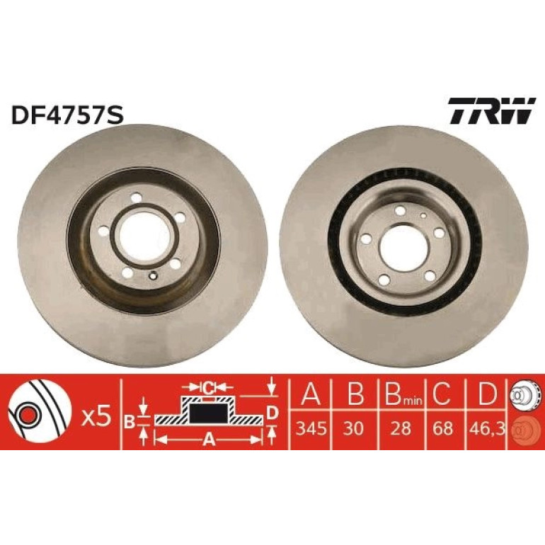 Bremsscheibe Audi S. A4 03-08 DF4757S Bremsscheibe Audi S. A4 03-08 DF4757S