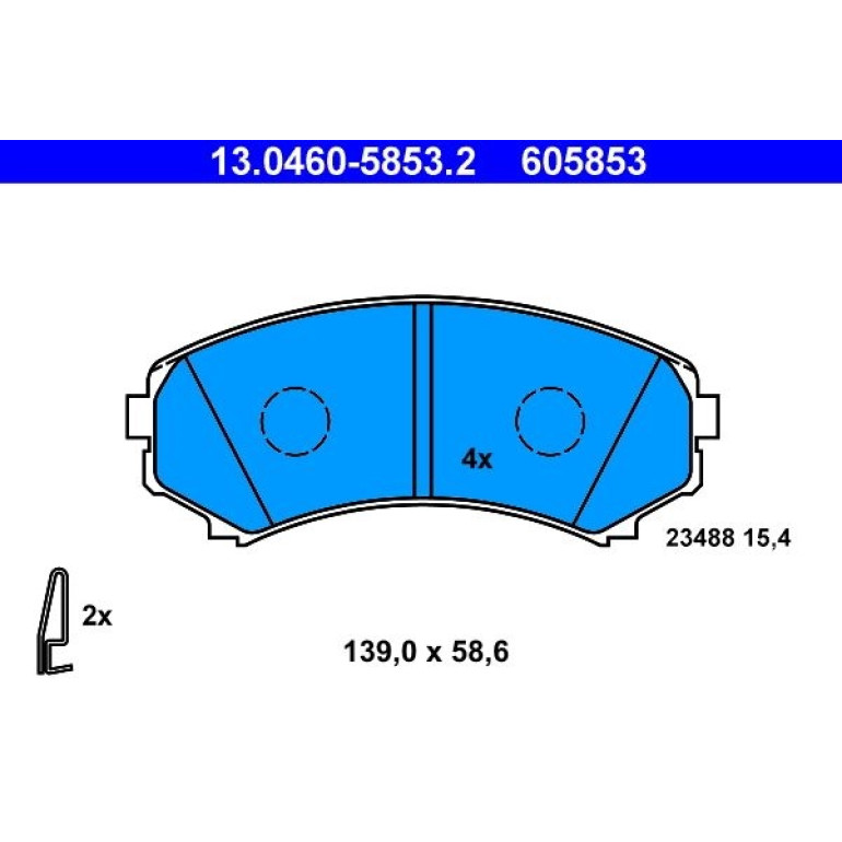Bremsbelagsatz Mitsubishi P. Grandis/Pajero 2.0-3.2 Di-D 00 13.0460-5853.2 Bremsbelagsatz Mitsubishi P. Grandis/Pajero 2.0-3.2 Di-D 00 13.0460-5853.2