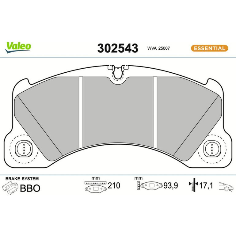 VALEO Bremsbeläge 302543