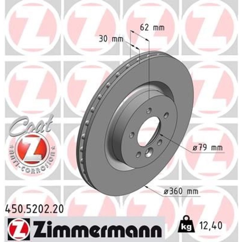 ZIMMERMANN Bremsscheibe 450.5202.20 ZIMMERMANN Bremsscheibe 450.5202.20