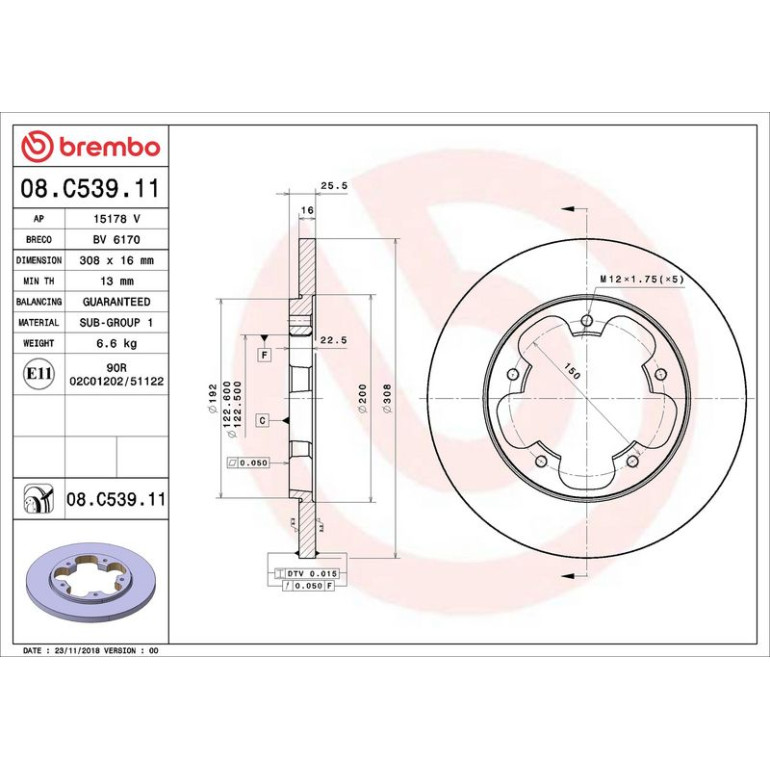 Bremsscheibe HA 08.C539.11 Bremsscheibe HA 08.C539.11