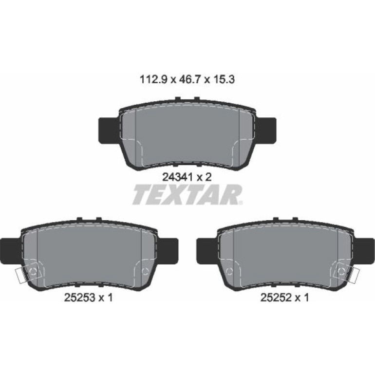 Bremsbelagsatz Honda T. Odyssey 2.4-3.5 02- Mit Sensor 2434101 Bremsbelagsatz Honda T. Odyssey 2.4-3.5 02- Mit Sensor 2434101