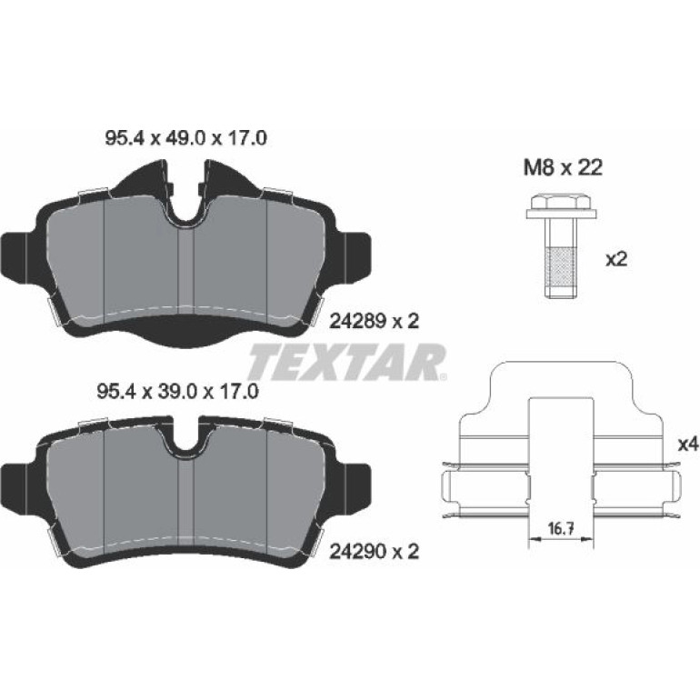 Bremsbelagsatz Mini T. Cooper 07-/10 2428901 Bremsbelagsatz Mini T. Cooper 07-/10 2428901