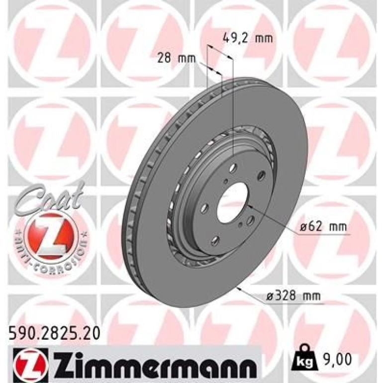 ZIMMERMANN Bremsscheibe 590.2825.20 ZIMMERMANN Bremsscheibe 590.2825.20