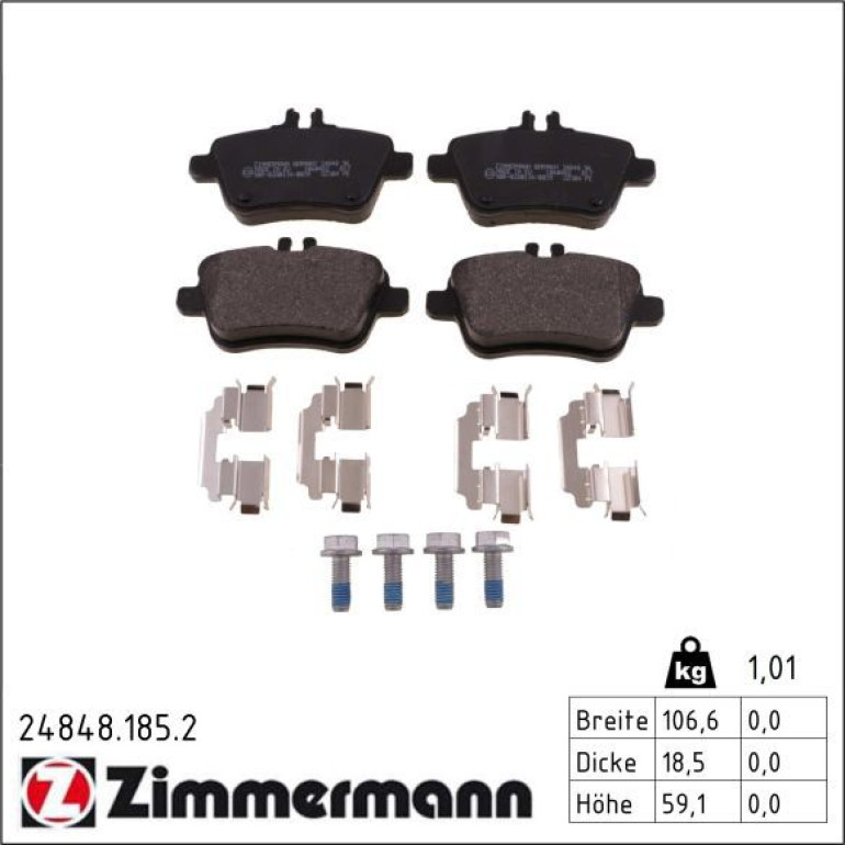 ZIMMERMANN Bremsbeläge 24848.185.2 ZIMMERMANN Bremsbeläge 24848.185.2