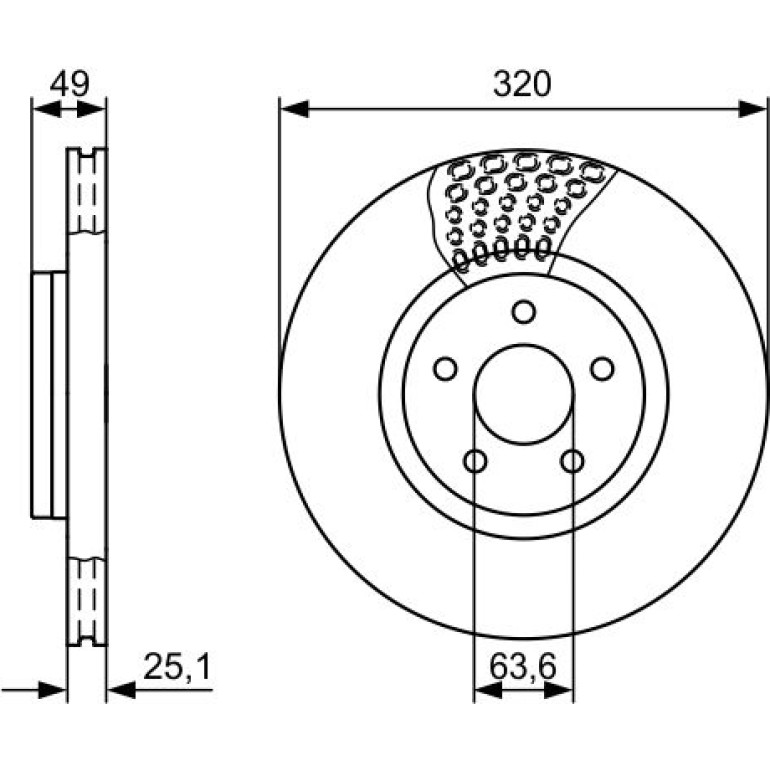 51 481 071 Bremsscheibe VA 0 986 479 660 51 481 071 Bremsscheibe VA 0 986 479 660
