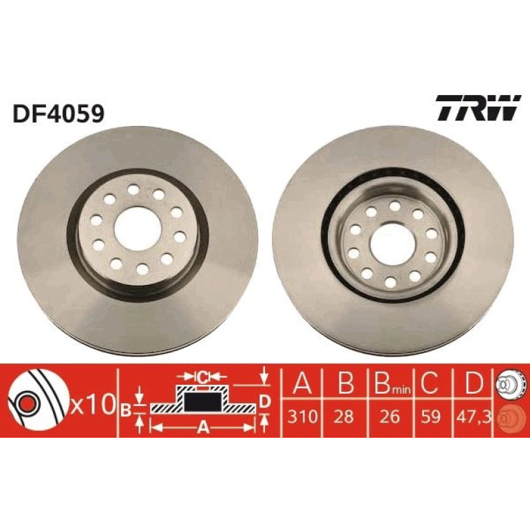 Bremsscheibe Alfa S. 166 2.0-3 DF4059 Bremsscheibe Alfa S. 166 2.0-3 DF4059