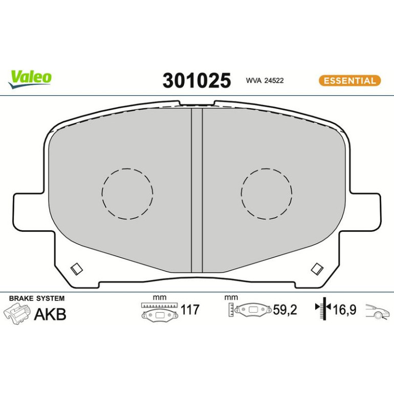 VALEO Bremsbeläge 301025