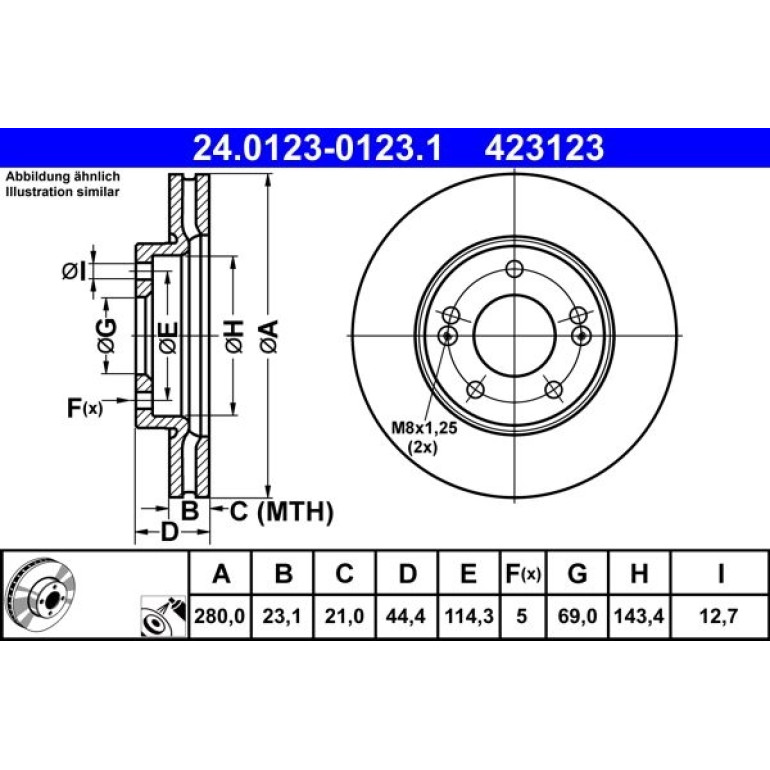 Bremsscheibe Hyudnai P. I30 1.4-1.6 Crdi 11 24.0123-0123.1 Bremsscheibe Hyudnai P. I30 1.4-1.6 Crdi 11 24.0123-0123.1
