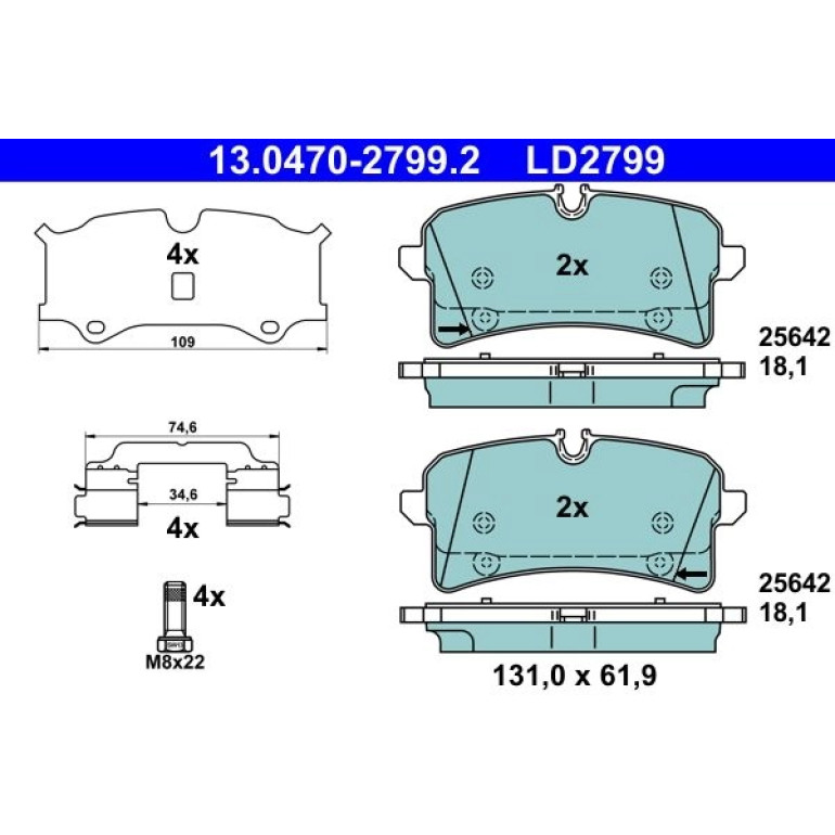 ATE Bremsbelagsatz 13.0470-2799.2 ATE Bremsbelagsatz 13.0470-2799.2